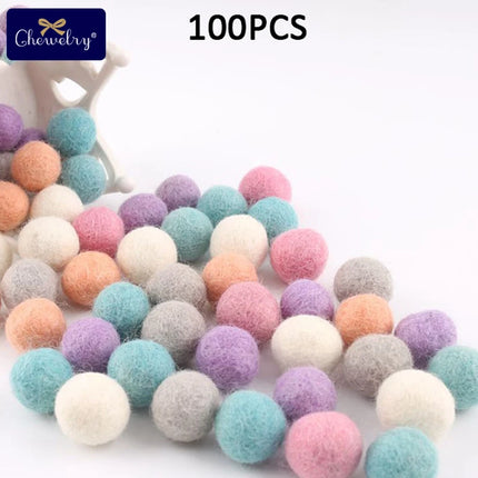 100PCS 20mm 100% Wool Felt Balls DIY Balls Hanging Accessories Candy Color Pom Pom Ball For Kids Party Crafts Children's Toys