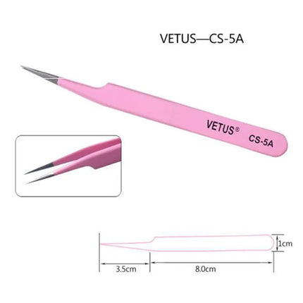 Stainless Steel Eyelashes Tweezers Anti-static High Precision VETUS Tweezers Professional Volumn Lash Extension Makeup Tool