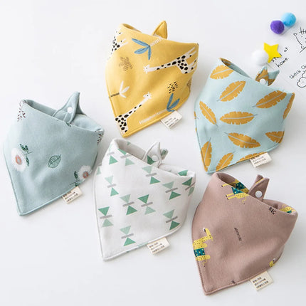 New 5 Pieces/Lot Baby Bib Newborn Feeding Burp Cloth Cotton Kids Triangle Scarf Teething Saliva Towel Soft Bandana Bibs