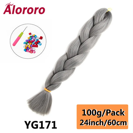 24 Inch Jumbo Braids for Hair Extensions Purple Synthetic Braiding Hair Accessories 100G/Pack Women DIY Hair for Crochet Braid