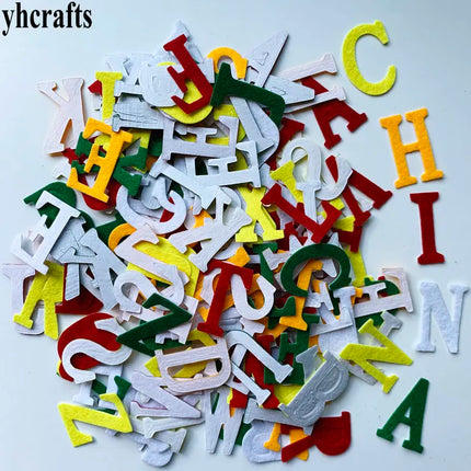 150PCS/LOT.A-Z fabric stickers,Alphabet Letter felt sticker Teach your own Color English self learning Kindergarten crafts OEM