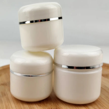30Pcs/Pack 20g 30g 50g Cream Jar White Plastic Makeup Container Sample Cosmetics Box Empty Makeup Jar Pot Refillable Bottles