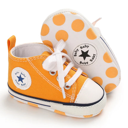 VALEN SINA  Newborn Baby Shoes Yellow Baby Girl Shoes Girl Classic Bowknot Sole Anti-slip PU Shoes First Walker Toddler Shoes