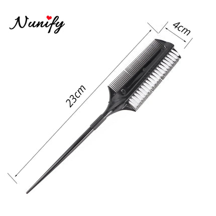 Nunify High Quality Double Side Dye Comb Nylon Fiber Tail Comb Professional Hair Stylist Barber Comb Fine-Toothed Comb