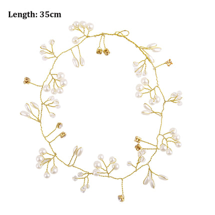 Crystal Pearl Tiaras Hairbands Hairpins Bridesmaid Diamante Vine Decoration Hair Accessories Bridal Wedding Jewelry Headwear