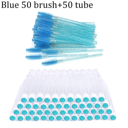 Reusable Eyebrow Brush Tube Eye Lash Brush Replaceable Mascara Wands Dust-proof Sparkling Diamond Eyelash Extension Makeup Tools