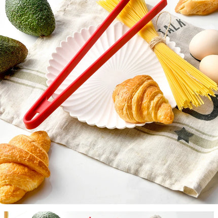 Salad Food Tongs Anti-slip Silicone Kitchen Utensils Barbecue Clip Three Prong Pliers Cookware Bbq Tool Chef Tools Gadgets Bar