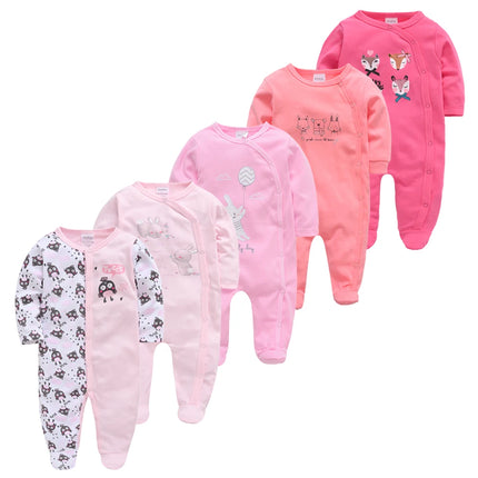 5pcs Honeyzone Winter Toddler Animal Footies New Born Baby Clothes Set Soft Breathable Pyjama Ubranka Dla Niemowlat Clothing Set