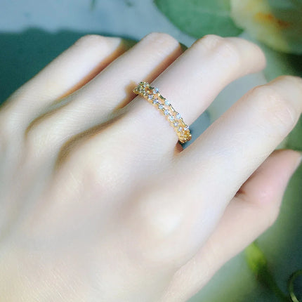 New INS Gold Color Noble Trend Dainty Rings For Women Entry Lux Zircon Midi Finger Rings For Girl Anniversary Jewelry KAR229