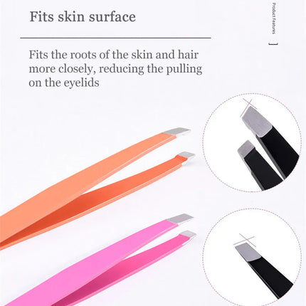 1pc Stainless Steel Eyebrow Tweezer Face Hair Removal Tweezers Colorful Makeup Eyelash Tweezer Eye Brow Clips Makeup Tools