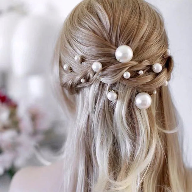 U Shaped Red Hairpins Hair Clips Wedding Hair Accessories For Women Rose Flower Headpieces Forks Bride Headdress Hair Jewelry
