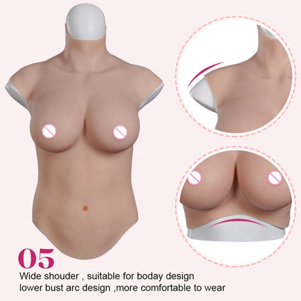 Dokier Realistic Bloodshoot Realistic Silicone Breast Forms Fake Crossdressing Transgender Sissy Drag Queen Cosplay  Breastplate