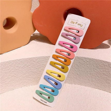 10Pcs/Set Baby Girl Hair Clips Kid Cute Colorful Hairpins Water Droplets Bangs Barrette Headdress Children Hairs BB Clip Hairpin