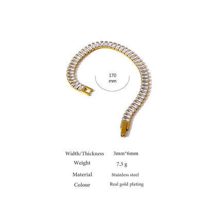 Yhpup Delicate Bling Cubic Zirconia Bracelet Statement Stainless Steel Metal Chain Fashion Jewelry браслеты женские Gift