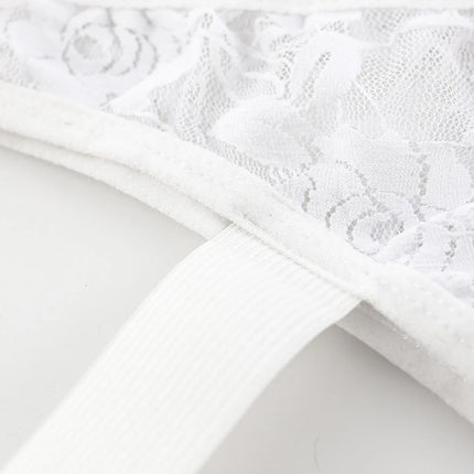 Men Underwear Sexy Lace Panties Jock Strap Man Thong T-back Jockstrap Leg Strap Lingerie Transparent Underpants Plus Size