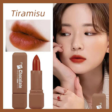 Chocolate Shape Matte Liquid Lipstick Waterproof Innovative Lovely Lip Glaze Velvet Lasting Lip Gloss Lip Makeup Tint Cosmetic