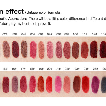 NICEFACE Matte Liquid Lipstick Waterproof Long Lasting Lip Gloss Tint Sexy Red Nude Purple Metallic Lipsticks Makeup Cosmetics