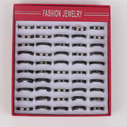 10pcs/lot Multicolor Smooth Stainless Steel Polishing Rings Width 2mm-8mm For Women Men Width 2mm-8mm