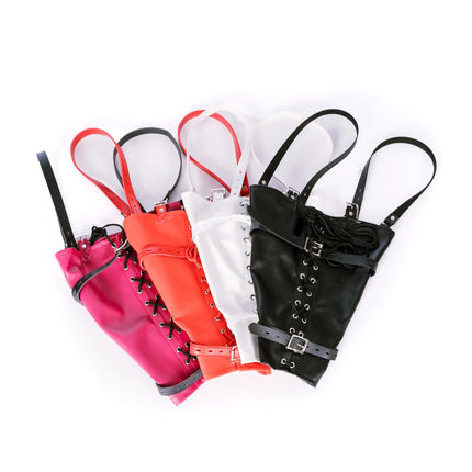 BDSM Bondage Arm Binder,Behind Back Straight Jacket,Leather Armbinder Restraint SM Toy,Slave Lockable Glove With Shoulder Straps