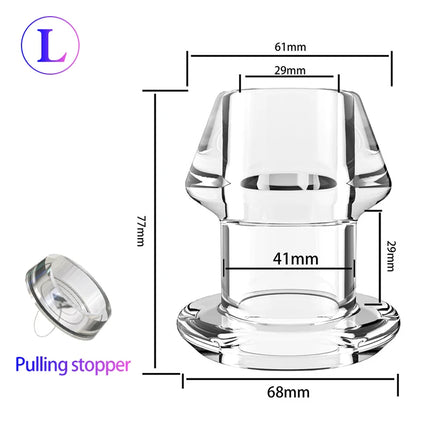 5 Sizes Hollow Anal Plug With Matched Stopper Enema Anal Expander Butt Plug Peep Vagina and Anus Dilation SM Sex Toys For Women