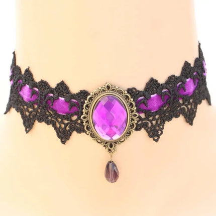 Sexy Necklace Rhinestone BDSM Bondage Lace Collar Bound Slave Restraints For Girl Women Cosplay Fetsih Erotic Wear Sex Toy