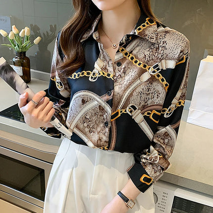 Fashion Printing Ladies Shirts Women's Blouses Spring Autumn Long Sleeve Shirts Tops Blusas Mujer