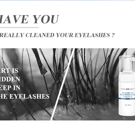 NAGARAKU Eyelash Extension Cleansing Mousse Shampoo Foam Pro Eyelashes Cleaner Bubble Non-irritation Gentle Fast Clean