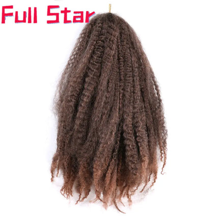 18inch Afro Kinky Curly Marley Braids Synthetic Crochet Braid Yaki Ombre Braiding Hair Extensions Bulk Black Brown Burgundy