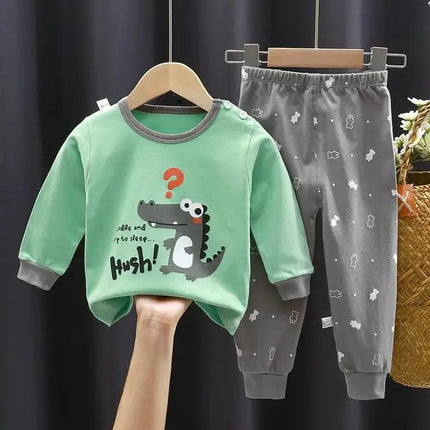 Kids Set Boy Pajamas Cotton Baby Cotton Clothing Children Autumn Clothes Pants Sets Home Clothes For Baby Infant Newborn Outfits