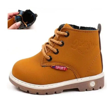 Children Casual Shoes Autumn Winter Boots Boys Shoes Fashion Leather Soft Antislip Girls Boots 21-30 Sport Running Shoes