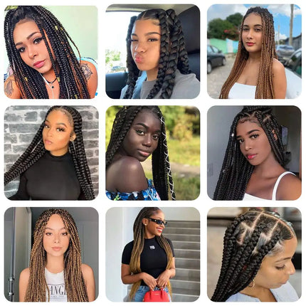 16/20/22/26/30/42/48Inch Braiding Hair Pre Stretched Long Jumbo Braid Hair Synthetic Box Braids Extension Yaki Texture Fake Hair