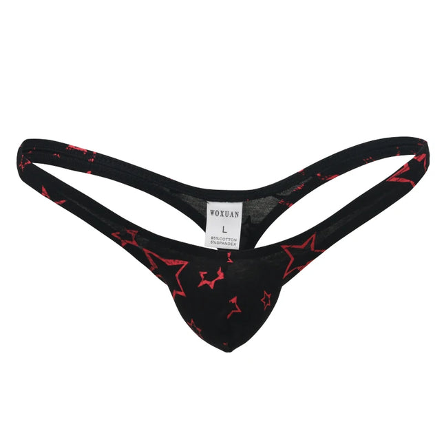 Men's Cotton Briefs Low Waist Penis Sissy Sexy Underwear Male Erotic Gay Tongs Underpants for Men Star Print Shorts Panties