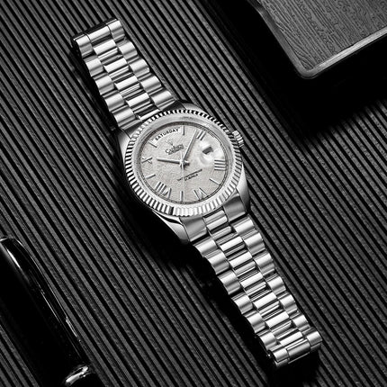 NEW 2025 CADISEN Men's Mechanical Watches Luxury Meteorite Dial Automatic Watch For Men Week 100M Japan MIYOTA 8285 Clock Man