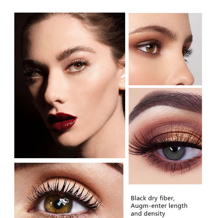 QIBEST Black Mascara Eyelashes Mascara 4D Silky Eyelashes Lengthening Eyelashes Makeup Waterproof Mascara Volume Eye Cosmetics