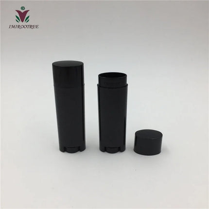 50pcs/lot 5ml 5g White Oval Plastic Empty Oval Lip Balm Tubes Deodorant Containers Clear Lipstick Fashion Lip Tubes