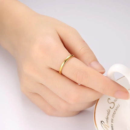 2020 Hot Fashion 2MM Thin Titanium Steel Couple Ring Simple  Rose Gold Color Finger Ring For Women And Men Gifts