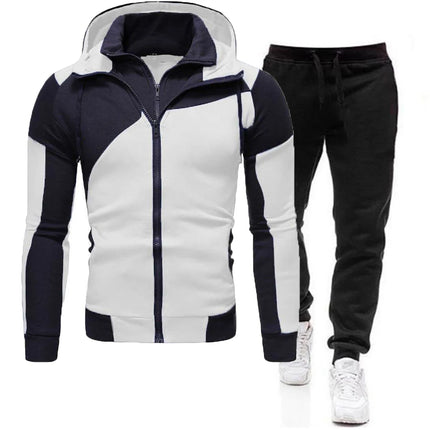 Men's Autumn Winter Tracksuit Zipper Hoodie and Pants 2 Piece Casual Sportswear Jogger Running Suit Fitness Sweatshirt Cardigian