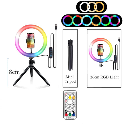 Led Lights Ring Lamp RGB With Tripod Round Ring Light Fancy Lighting Photography Photo Studio Selfie For Phone Video
