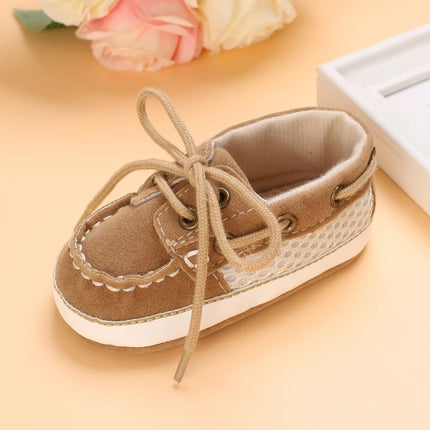 Tie one's shoes Baptism Newborn Baby Prewalker Girls Boys Casual Shoes Leather Non-Slip Soft-Sole Infant Toddler First Walkers
