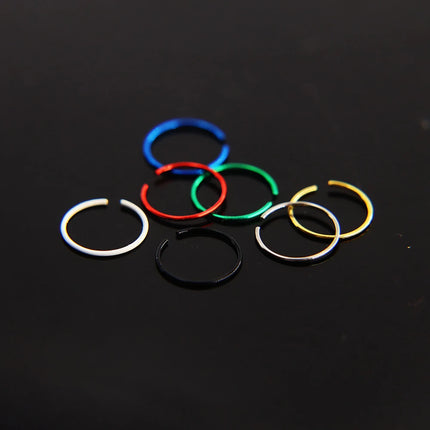 4 Style 8-40pcs Fashion 316l Colorful Stainless Steel Nose Hoop Lip Nose Ring Stud Earrings Body Piercing  Jewelry Punk Style
