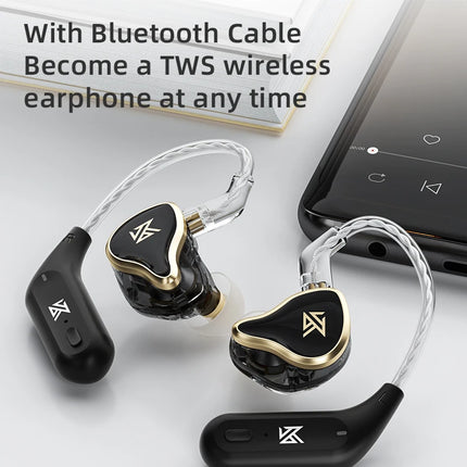 KZ ZAS 16 Units Earphones 7BA+1DD Dynamic hybrid Earbuds HiFi Bass Sport Headset Noise Cancelling in Ear Monitors