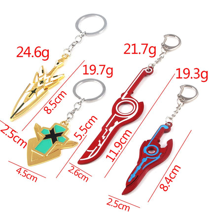 Game Xenoblade Chronicles 2 Key chains Metal MONADO Pyra Mythra Sword Rex Core Chaveiro Keyrings car Key Chain Jewelry