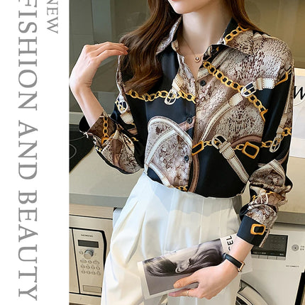 Fashion Printing Ladies Shirts Women's Blouses Spring Autumn Long Sleeve Shirts Tops Blusas Mujer