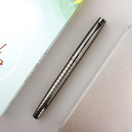 monte mount School Office Stationery Supplies Luxury Metal gray lattice Roller ball Pen 0.7mm Metal Ballpoint Pens for Gift