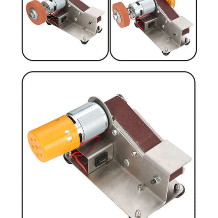 Multifunctional Mini Electric Belt Sander DIY Cutter Edges Sharpener  Adjustable Speed Polisher Machine 10PCS Belt 110V/220V