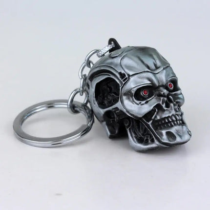 Vintage Charm Terminator Skull Head Keychain Men Women Fashion Pendant keyring Jewelry Car Key Accessories