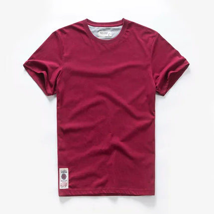 Men's Cotton Solid Color T-Shirt Men Casual O-Neck Basic T-Shirt Male High Quality Classic Tops