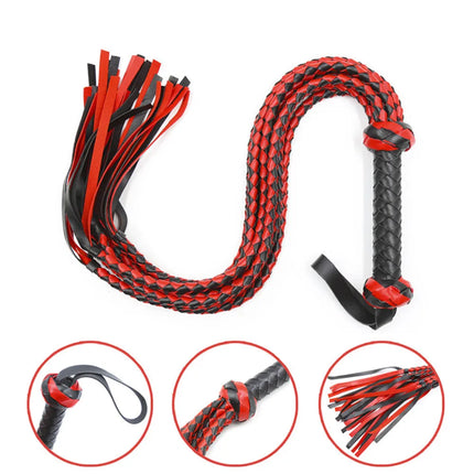Durable Woven Pattern Leather Whip Bdsm Bondage Restraints Adult Games Sex Toys For Couples Flirting Erotic Products Party Props