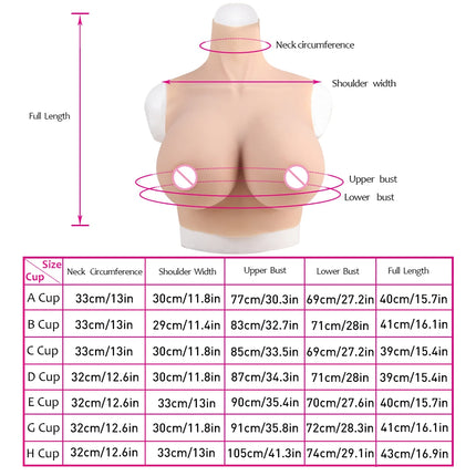 A-HCup Realistic Silicone Fake Chest Water Drop Breasts Form Cosplay Boobs for Drag Queen Sissy Crossdresser Transgender Shemale