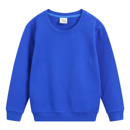 DE PEACH Autumn Cotton Children Loose Casual Sweatshirt Baby Boys Girls Pullover Shirts Teenager Kids Solid Color Bottoming Tops